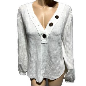 Urban Outfitters Out From Under Shirt Women Waffle Knit Thermal Size S Cream NWT